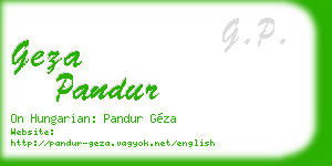 geza pandur business card