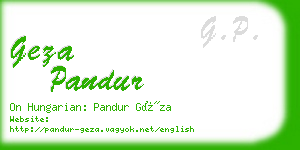 geza pandur business card